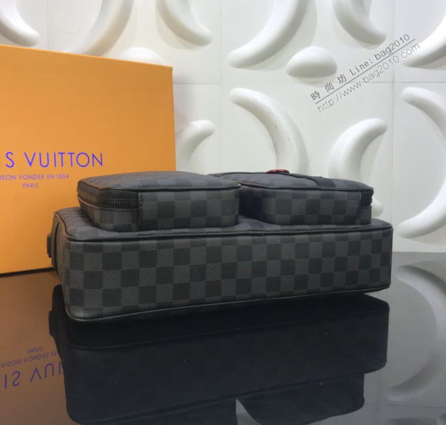 LV包包 LV新款男包 N40278 Utility公事包 LV棋盤格男士手提袋 肩背包  ydh3692